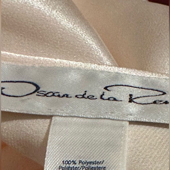 Oscar de la Renta Cream  Satin Nightgown Maxi Slip Dress Lace Trim Size S - Picture 5 of 9